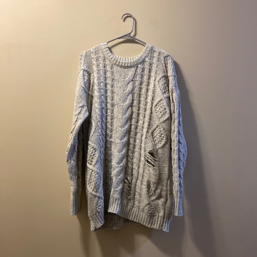 John and Jenn Distressed Tunic Sweater